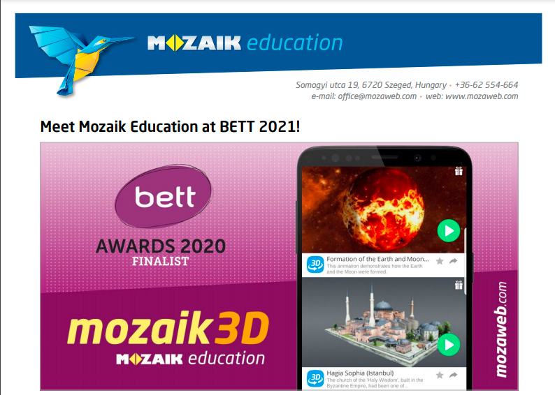 Mozaik Education Press Release for BettFest 2021